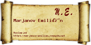 Marjanov Emilián névjegykártya